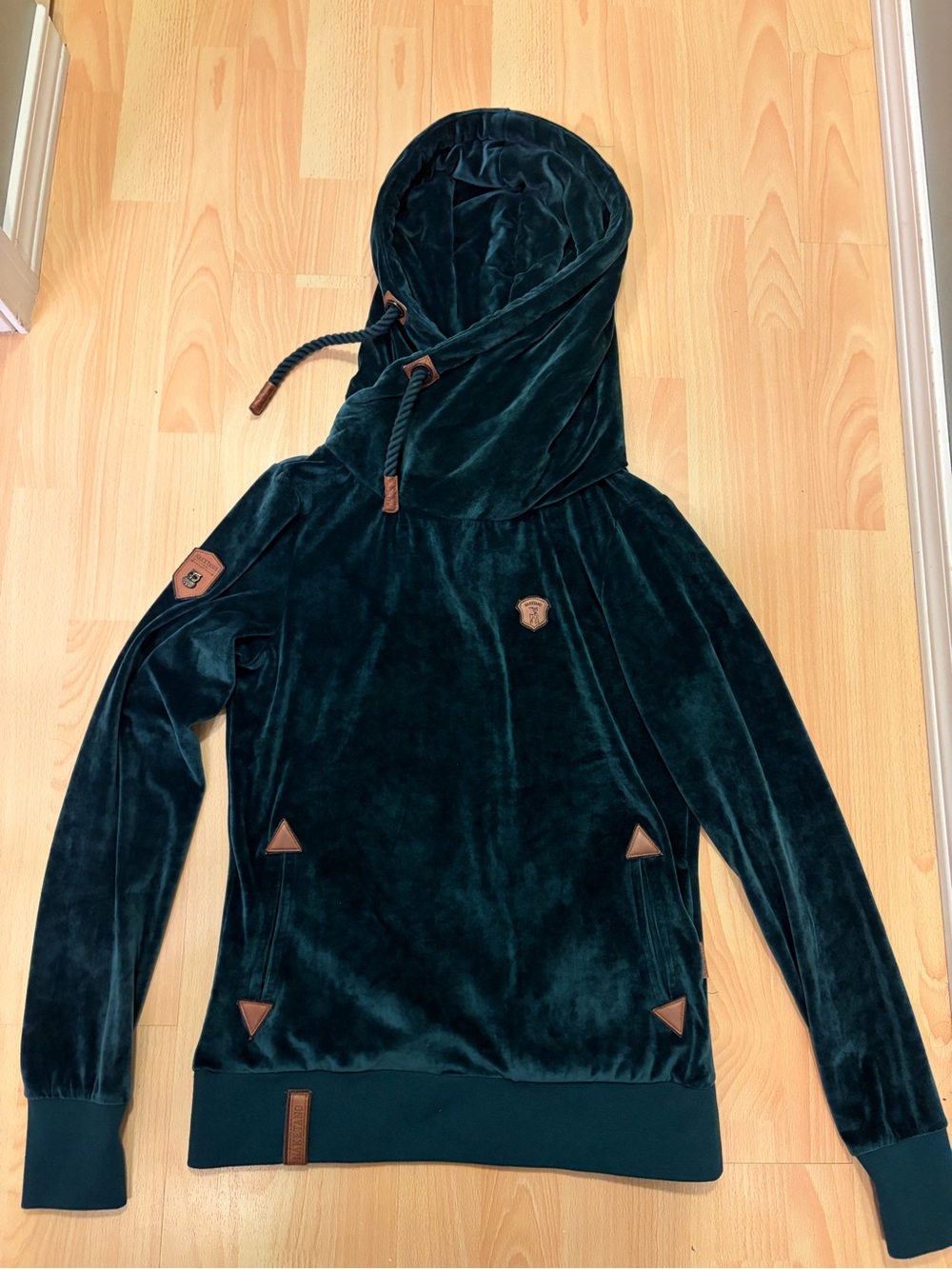 Naketano Velvet Hooded Pullover - Deep Teal